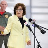 Photo: Sen. Jacky Rosen, center, D-Nev., speaks during a 