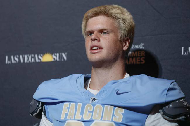 Foothill High lineman Marshall Siler is pictured at the Las Vegas Sun’s High School Football Media Day at Red Rock Resort, Tuesday, July 7, 2026.