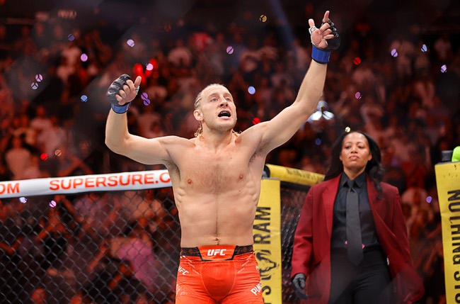 Paddy Pimblett enters the Octagon for a lightweight bout against Benoit Saint-Denis during UFC 329 at T-Mobile Arena Saturday, July 11, 2026. Pimblett defeated Saint-Denis by submission in the first round.