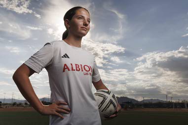 Olive Busby, 13, who will be a flag bearer at the World Cup finals Spain and Argentina game, poses for a photo at the Kellogg Zaher Soccer Complex, Thursday, July 16,&nbsp;2026.