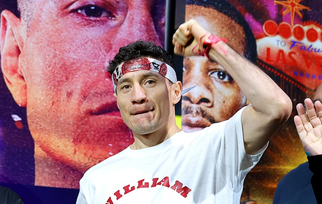 Lightweight boxer William Zepeda, of Mexico, arrives during a ceremonial weigh-in at Virgin Las Vegas Friday, July 31, 2026. Lamont Roach Jr. and Zepeda are scheduled to fight for a vacant WBC lightweight title at the  hotel-casino Saturday.