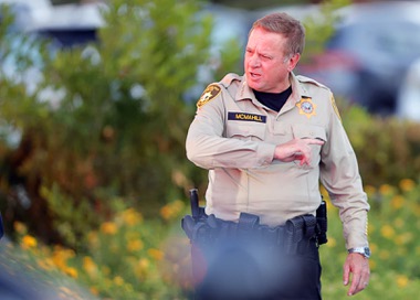 Sheriff Kevin McMahill arrives at University Medical Center after a Metro Police officer was shot and killed Tuesday, Aug. 4,&nbsp;2026.