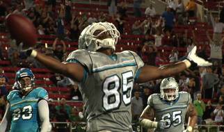 Michael Pittman of the Florida Tuskers runs during the game