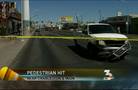 Pedestrian injured in multi-vehicle crash