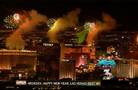 Fireworks glitter above Strip for New Year's