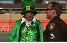 Leprechaun crosses street to promote safety