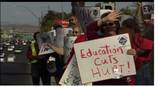 Teachers protest over budget cuts
