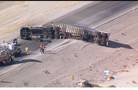 Semi-truck rolls over on I-15